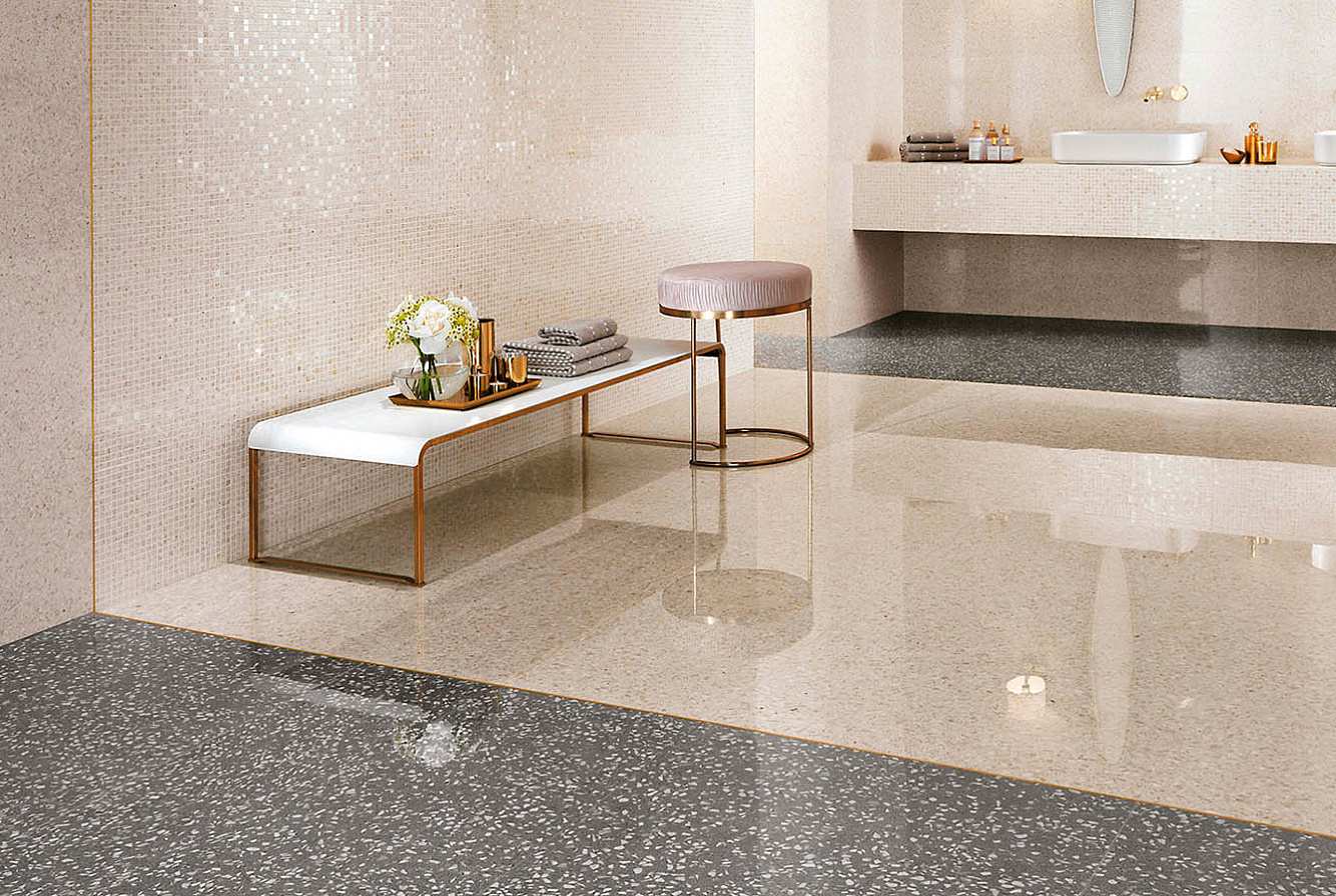 Керамическая плитка Marvel Gems Terrazzo Cream 40x80, Мозаика Marvel Gems Terrazzo Cream Micromosaico 30,5x30,5, Marvel Gems Terrazzo Cream Lappato, Marvel Gems Terrazzo Grey Lappato